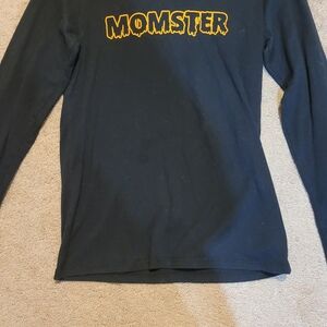 Women's Black 'Momster' Long Sleeve Tee